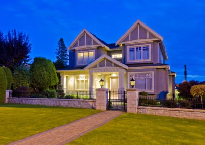 Luxury House At Night In Vancouver Canada